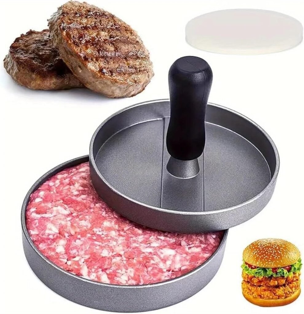 1PC Burger Press Non-Stick Hamburger Press Patty Maker Mold | Meat Beef Cheese Veggie Burger Maker for Grill Griddle BBQ Barbecue