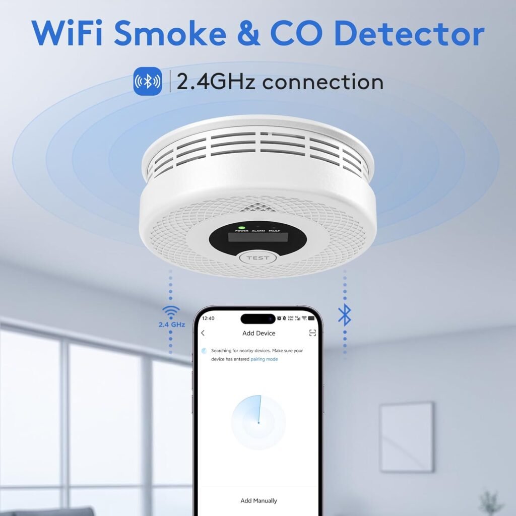 3-Pack Wi-Fi Smoke Detector Carbon Monoxide Detector Combo with App Notifications, Test/Silence Button, Smart Smoke Detector CO Alarm for Any Home, Real-Time Alert 3-Pack Wi-Fi Smoke Detector Carbon Monoxide Detector Combo with App Notifications, Test/Silence Button, Smart Smoke Detector CO Alarm for Any Home, Real-Time Alert