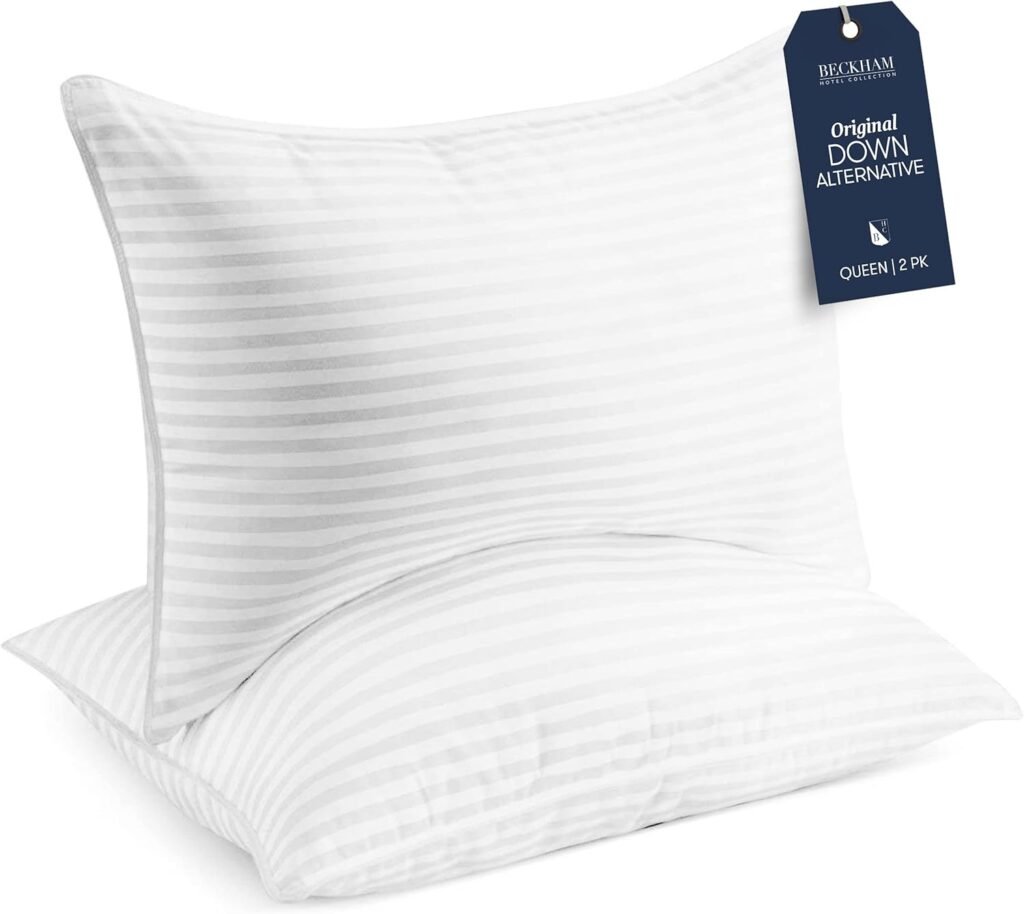 Beckham Hotel Collection Bed Pillows Standard/Queen Size Set of 2 - Original Soft Down Alternative Pillow for Sleeping - Soft Support for Back, Stomach or Side Sleepers Beckham Hotel Collection Bed Pillows Standard/Queen Size Set of 2 - Original Soft Down Alternative Pillow for Sleeping - Soft Support for Back, Stomach or Side Sleepers