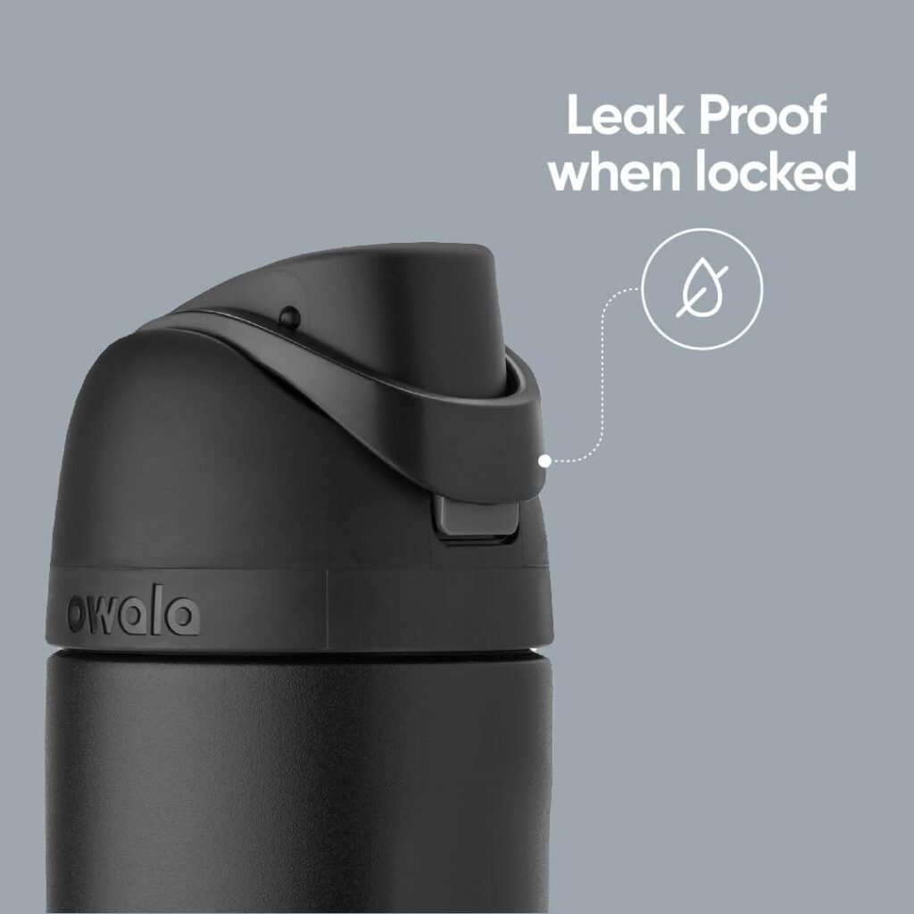 Owala FreeSip Insulated Stainless Steel Water Bottle with Straw, BPA-Free Sports Water Bottle, Great for Travel, 24 Oz, Very, Very Dark